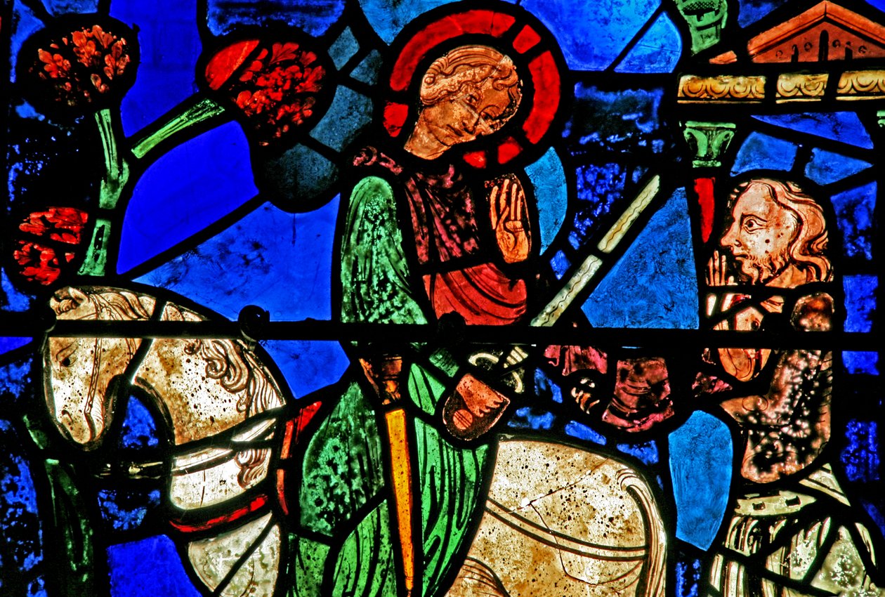 Das St. Martin Fenster: Der Heilige teilt seinen Mantel von French School
