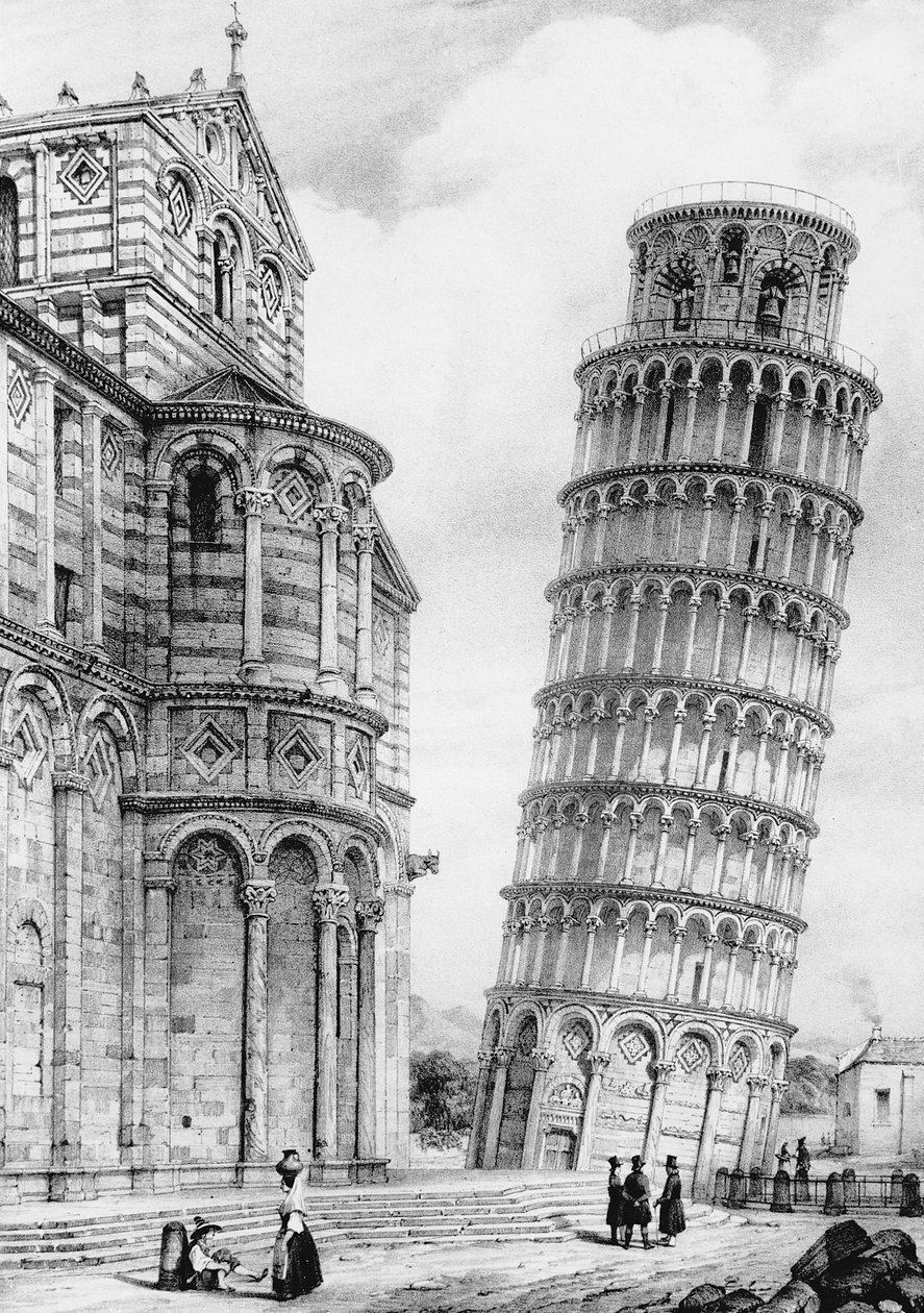 Der Turm und die Kathedrale von Pisa von French School
