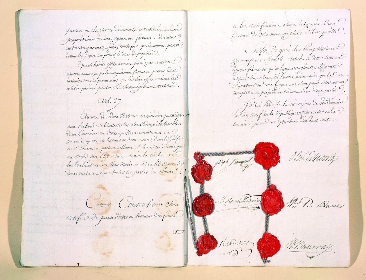 Der Vertrag von Mortefontaine, 30. September 1800 von French School