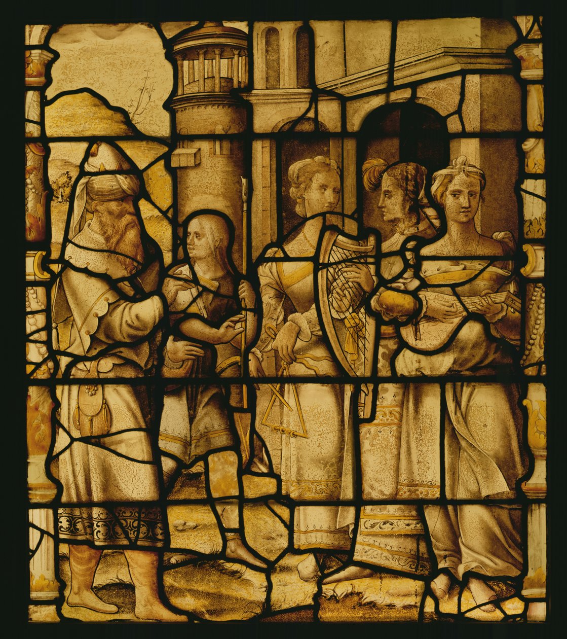Die triumphale Rückkehr Davids, aus Notre-Dame du Val, Provins von French School