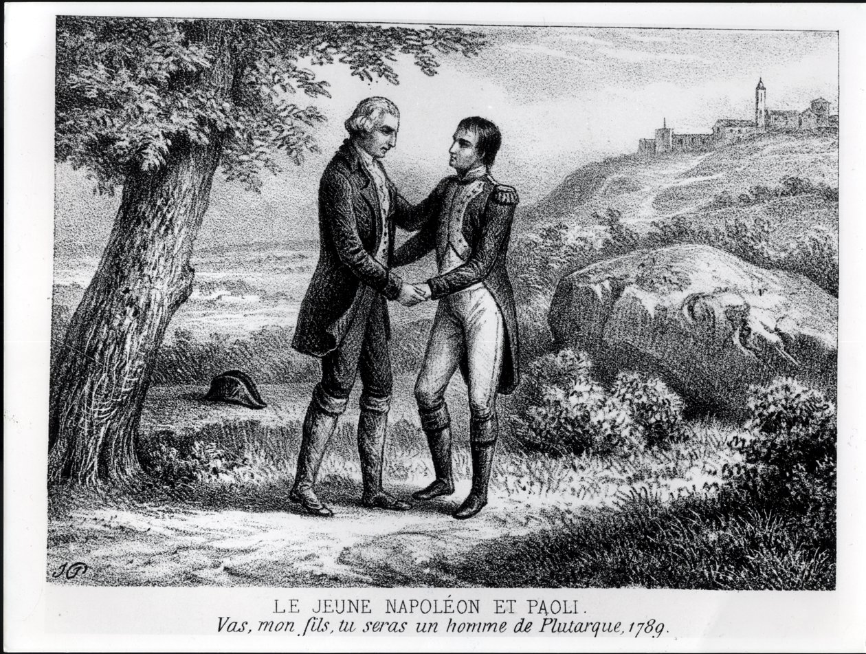 Der junge Napoleon Bonaparte trifft Pasquale Paoli, aus einem Buch über Korsika von J.A. Galetti, Paris, 1863 von French School