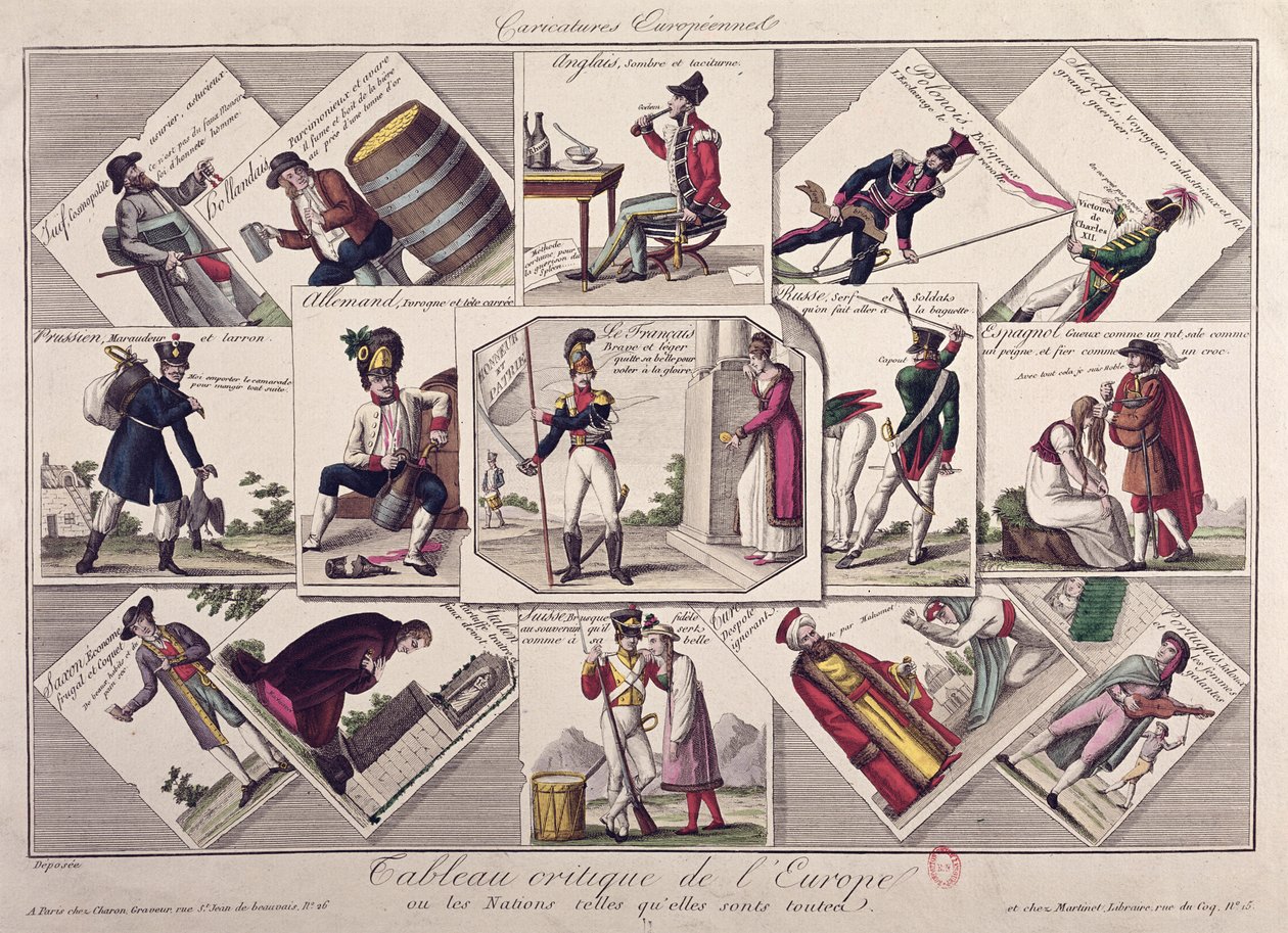 Die verschiedenen Völker Europas, ca. 1810 von French School