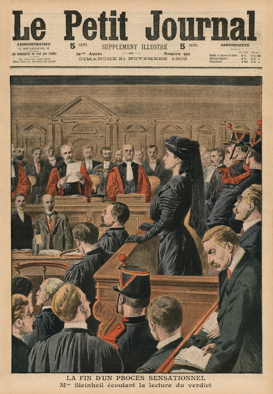Das Ende eines sensationellen Prozesses, Marguerite Steinheil hört das Urteil, Titelillustration aus 