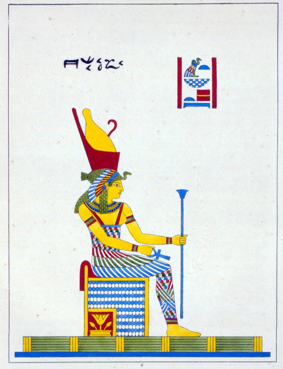 Die Göttin Neith, Illustration aus Pantheon égyptien: Sammlung mythologischer Figuren des alten Ägypten, von Jean-Francois Champollion, veröffentlicht ca. 1986 von French School