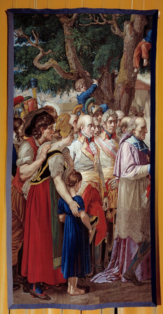 Die Übergabe der Schlüssel von Wien an Napoleon I. (1769-1821). Der Kaiser kehrte in die österreichische Hauptstadt zurück, die von Franz II. von Habsburg am 14.11.1805 verlassen wurde von French School