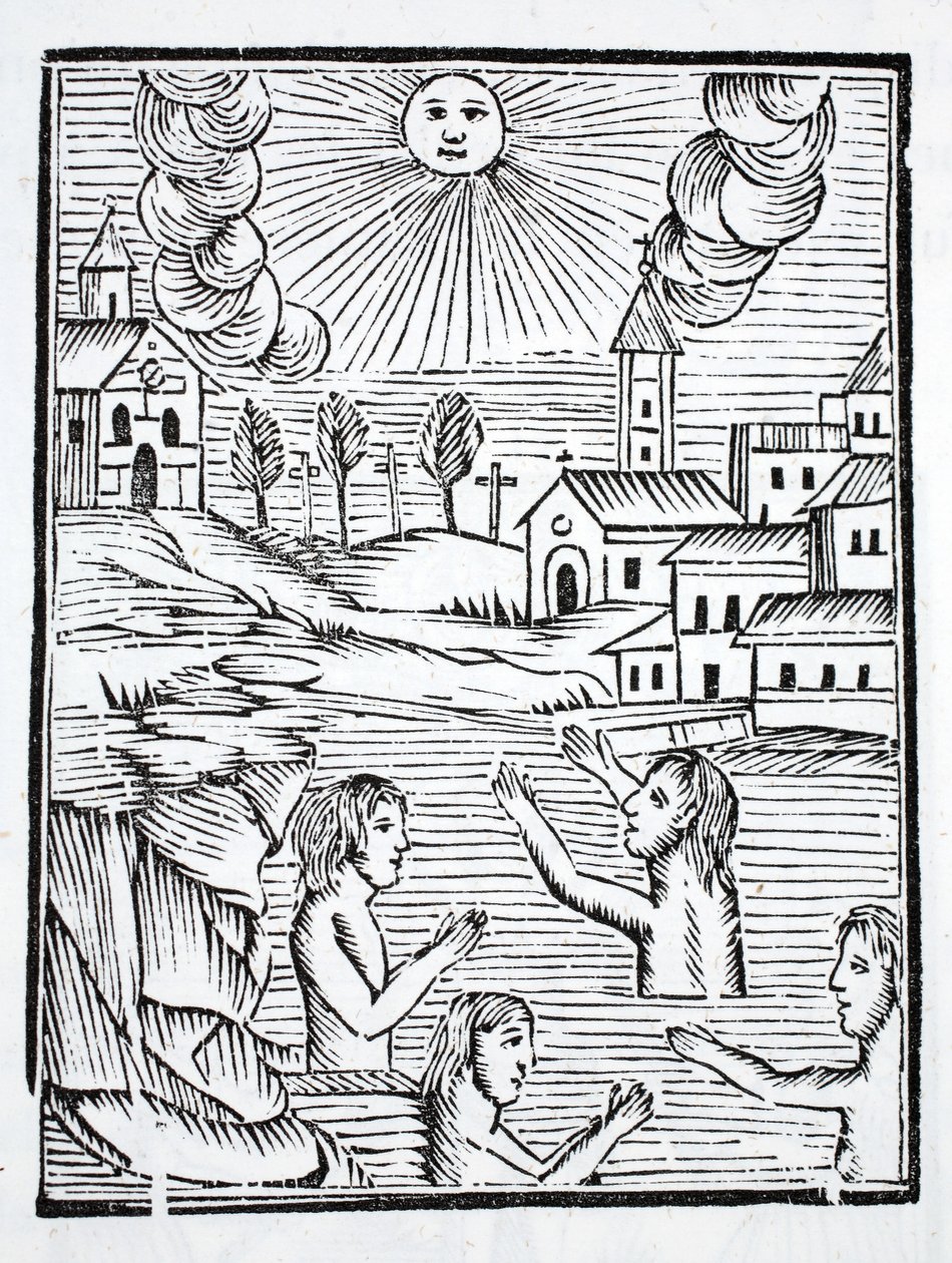 Die heilenden Wasser von Alise, Bourgogne, dem Sterbeort der heiligen Reine, werden von Kranken besucht von French School