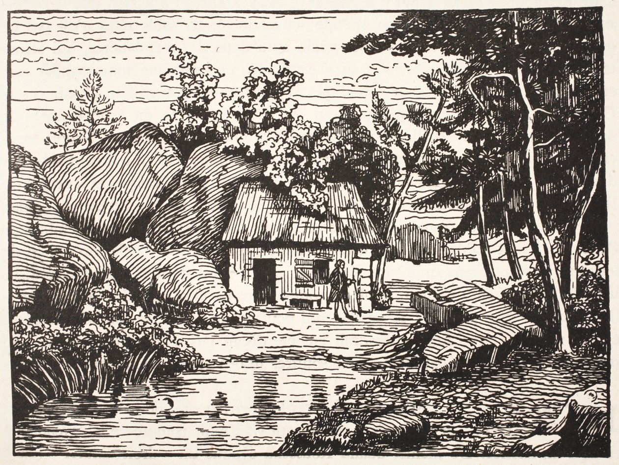 Die Hütte von J.J. Rousseau von French School