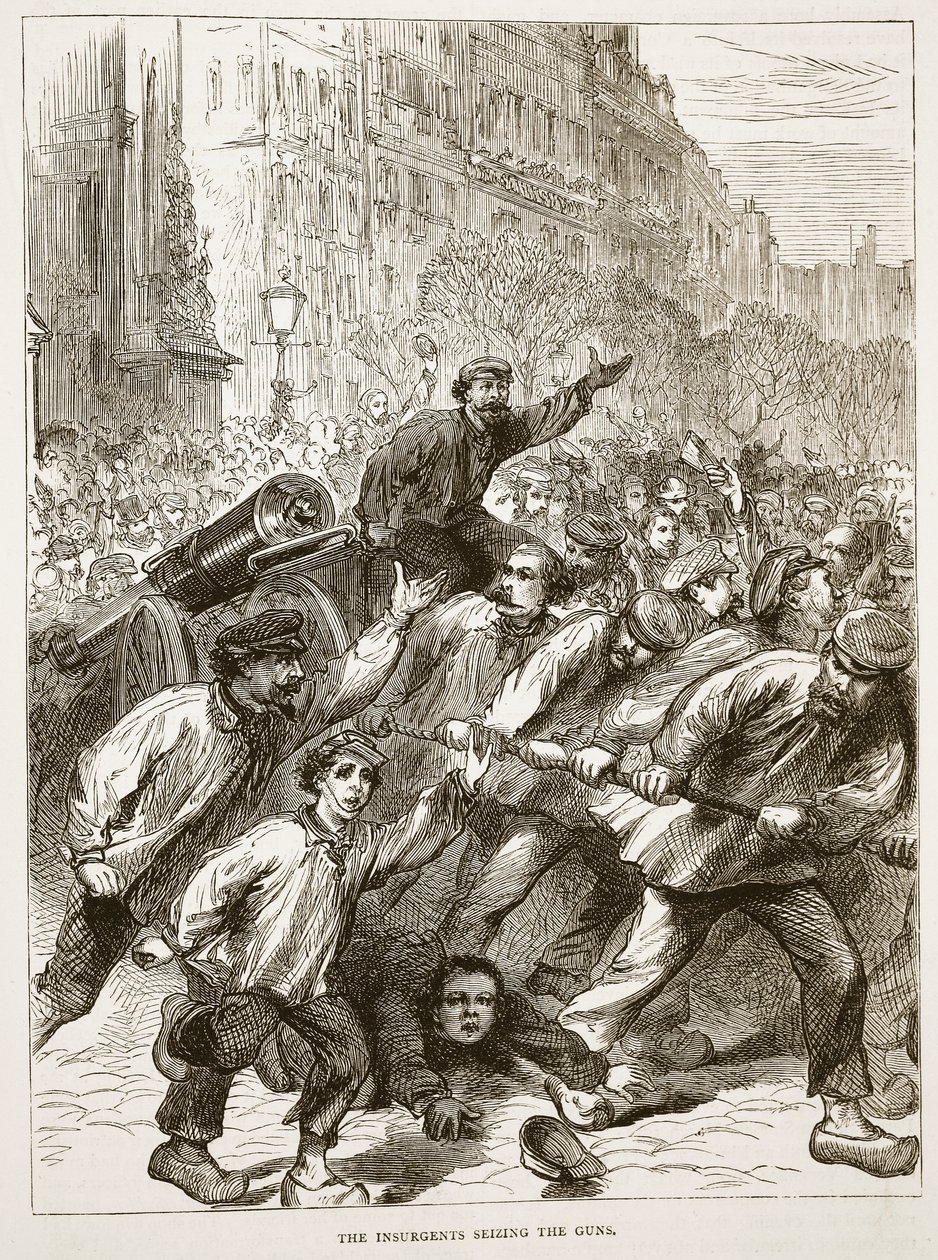 Die Aufständischen ergreifen die Waffen, März 1871, Illustration aus Cassells Geschichte des Krieges zwischen Frankreich und Deutschland, 1870-1871 von French School