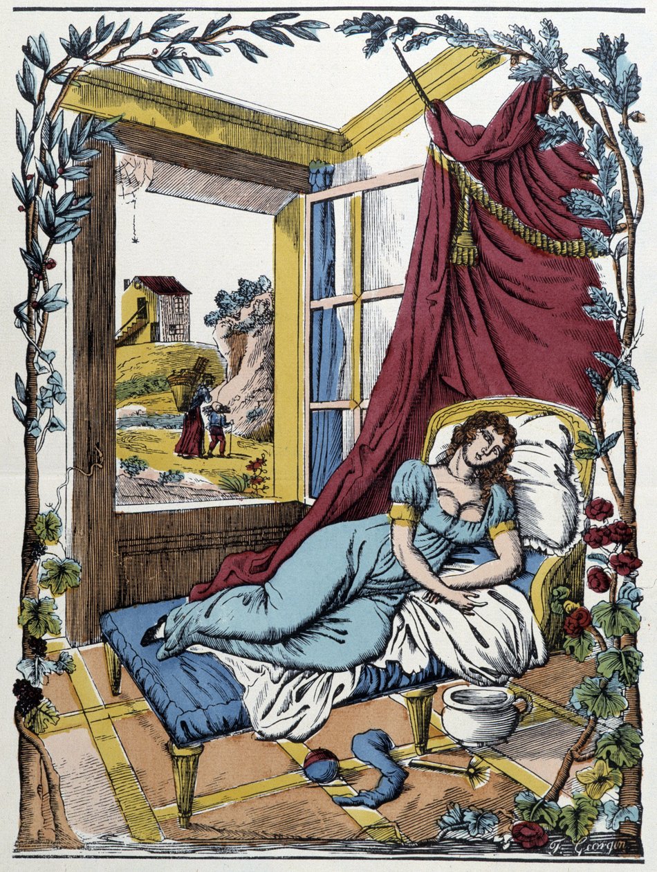 Der Faule - Bild von Epinal Pellerin, graviert von Georgin von French School