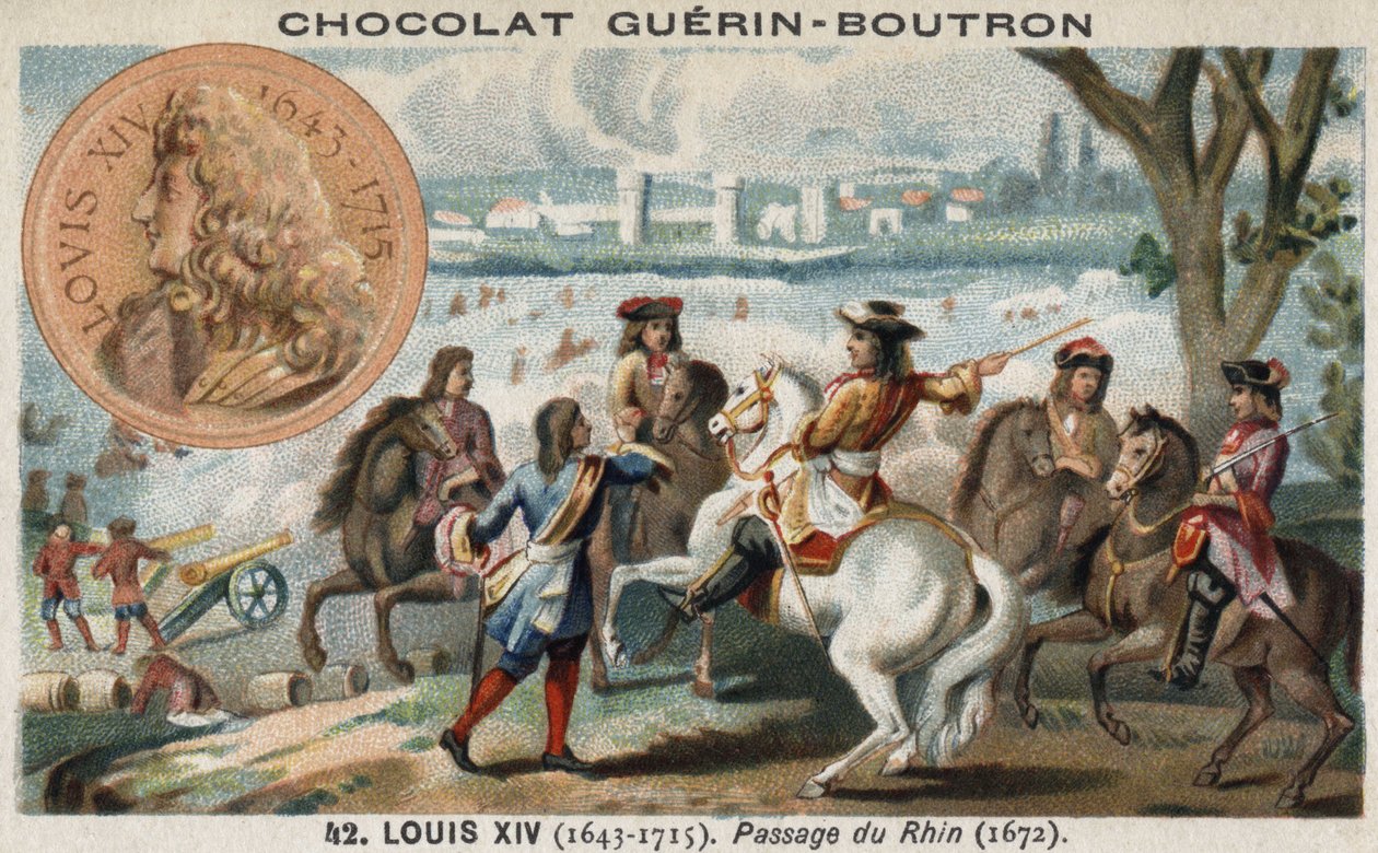 Der Übergang über den Rhein (in Holland) durch Ludwig XIV. zu Beginn des Krieges gegen die Niederländer von French School