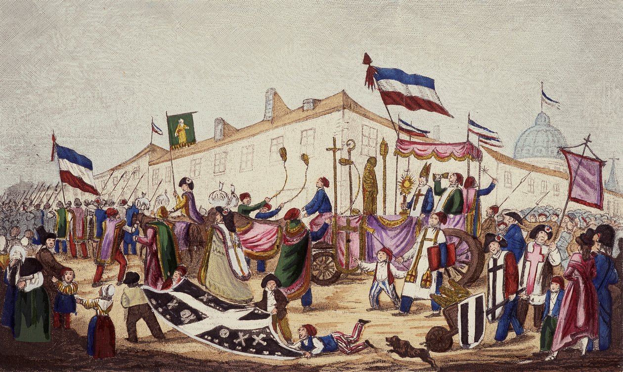Die Überreste des Aberglaubens zur Konvention geschleppt, Nov. 1793 von French School