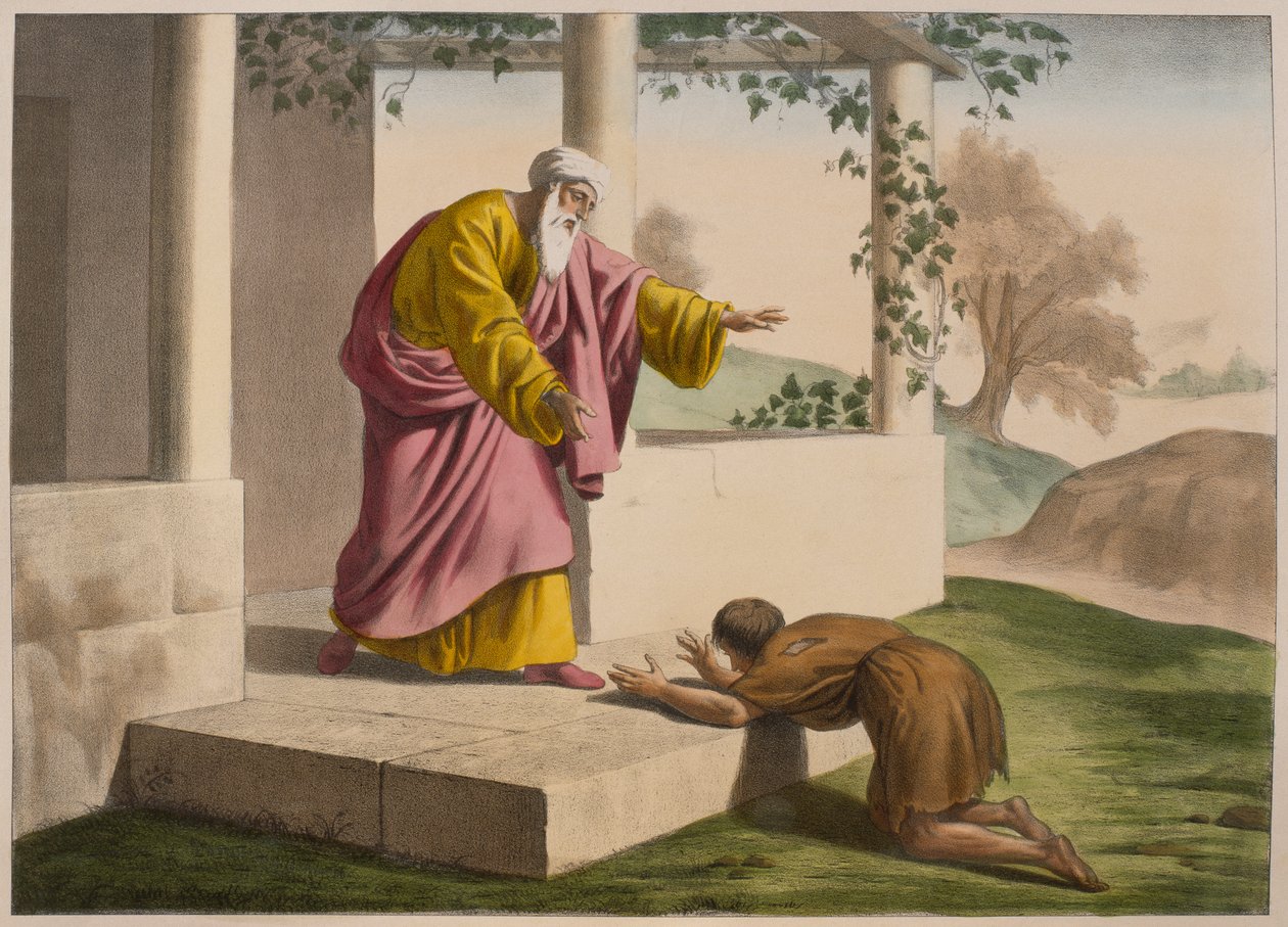 Die Rückkehr des verlorenen Sohnes, Illustration aus einem Katechismus L