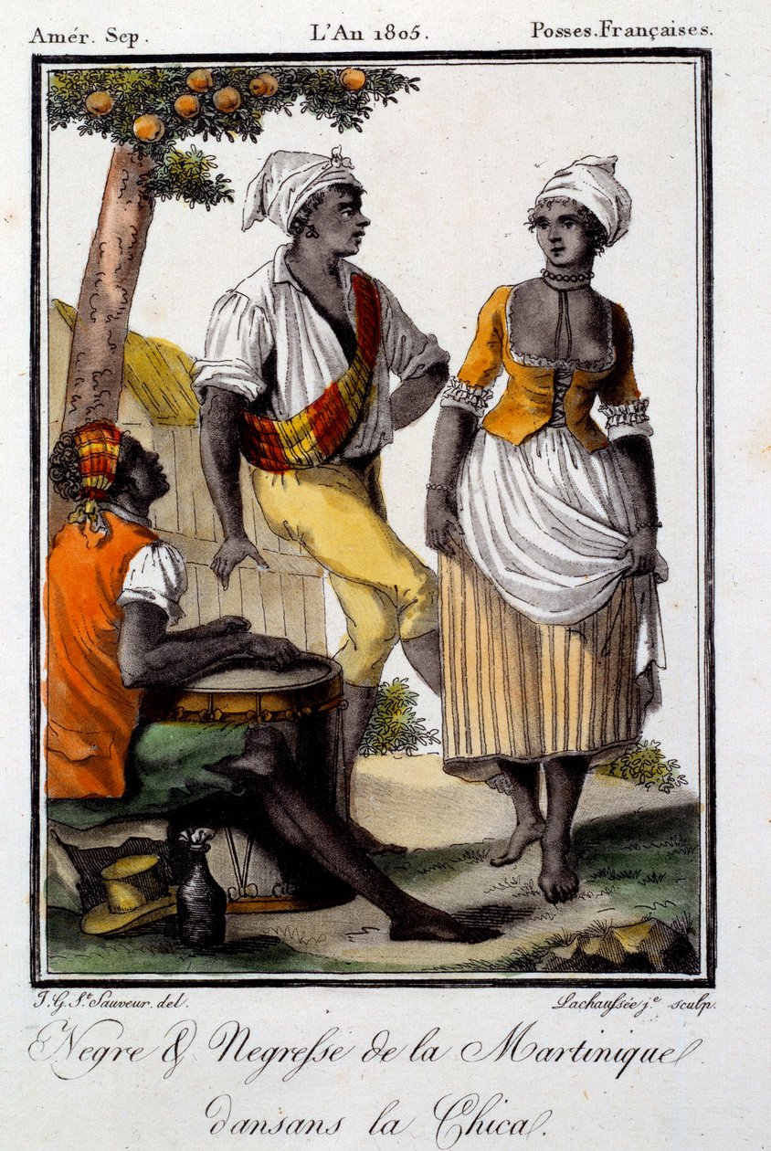 Traditioneller Tanz: Einwohner von Martinique tanzen Chica von French School