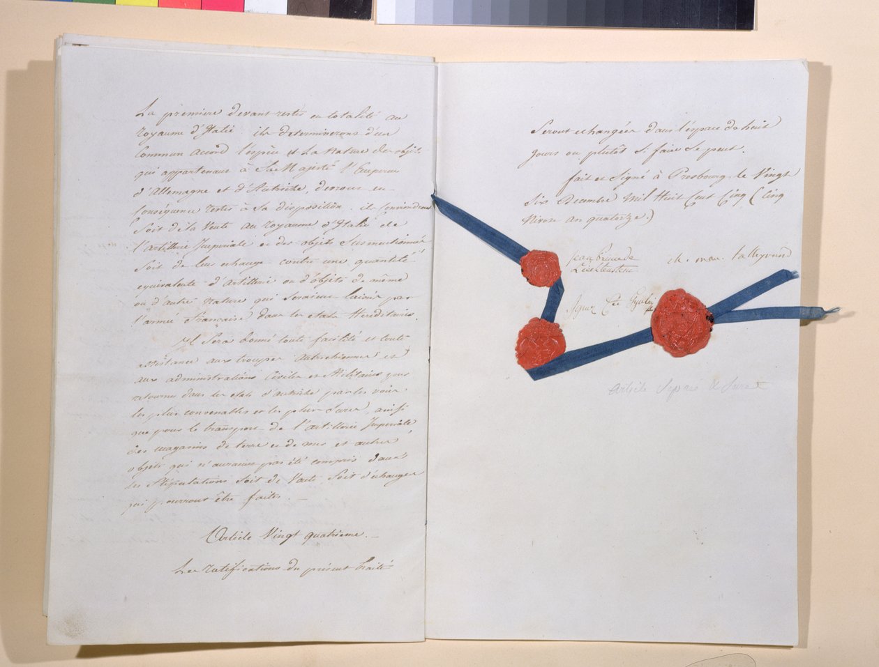 Vertrag zwischen Napoleon I. und Kaiser Franz II., unterzeichnet in Presburg am 26. Dezember 1805 von French School