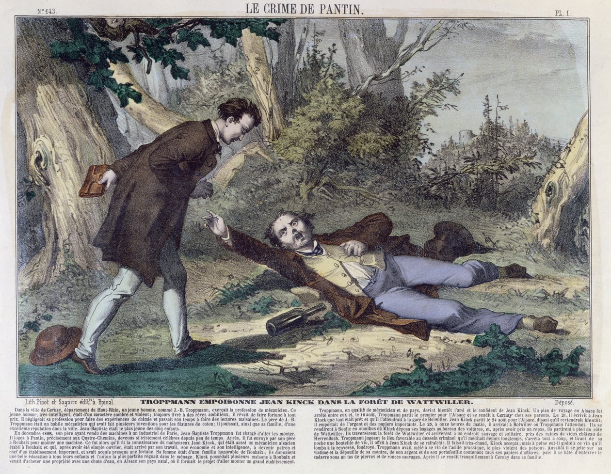 Troppmann vergiftet Jean Kinck im Wald von Wattwiller, 1869 von French School
