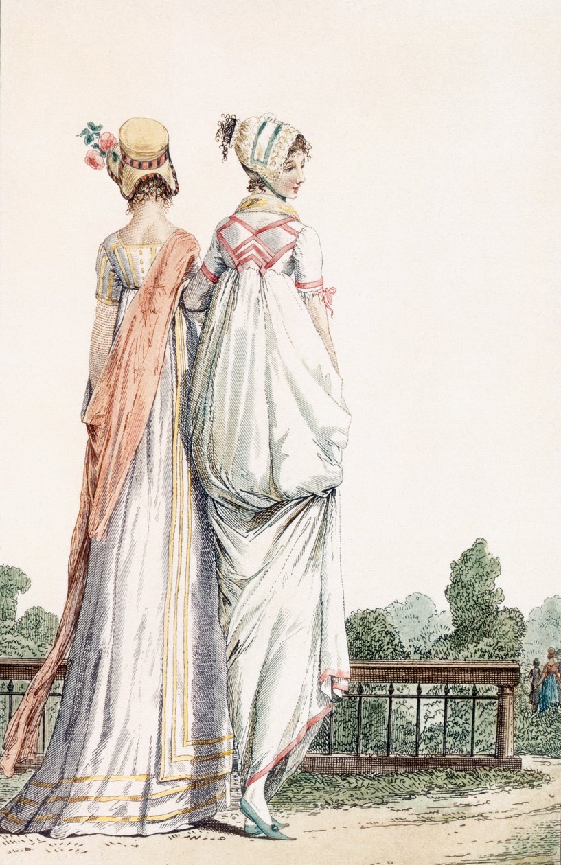 Zwei Damen in Promenadenkleidern, 1796 von French School