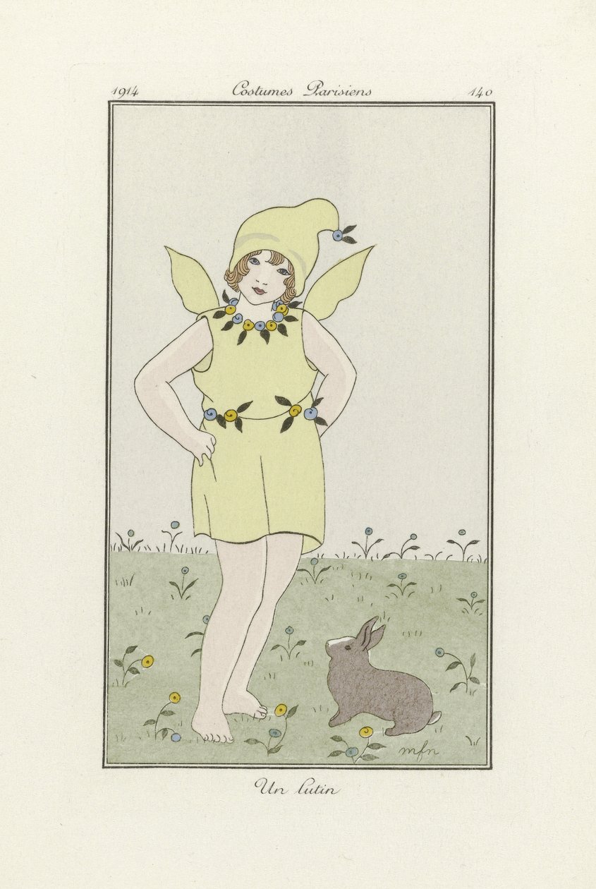 Un Lutin, aus Costumes Parisien, veröffentlicht 1914 von French School