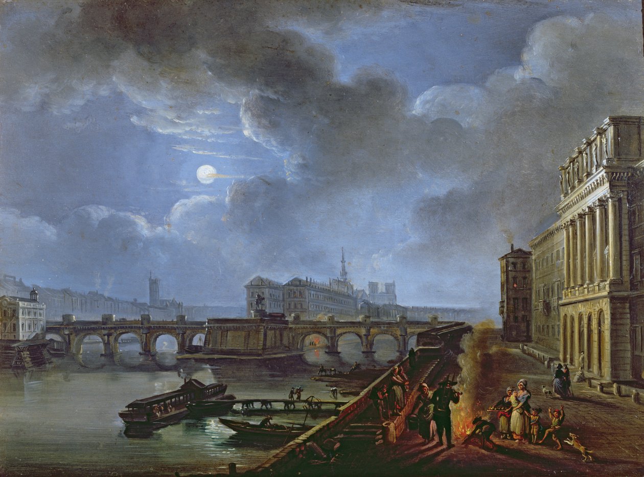 Blick auf die Seine vom linken Ufer, Ende des 18. Jahrhunderts von French School