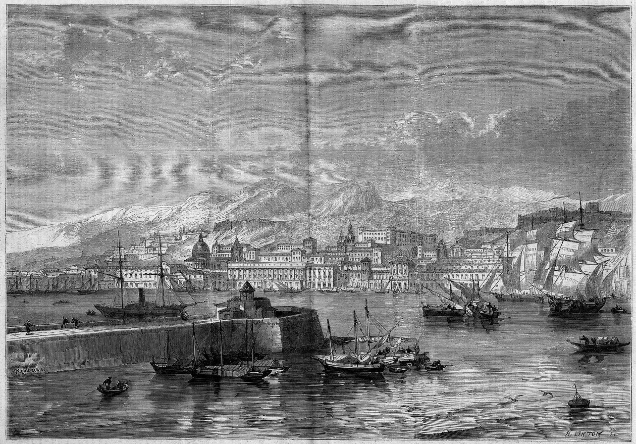 Ansicht der Stadt Messina. Sizilien, Italien von French School