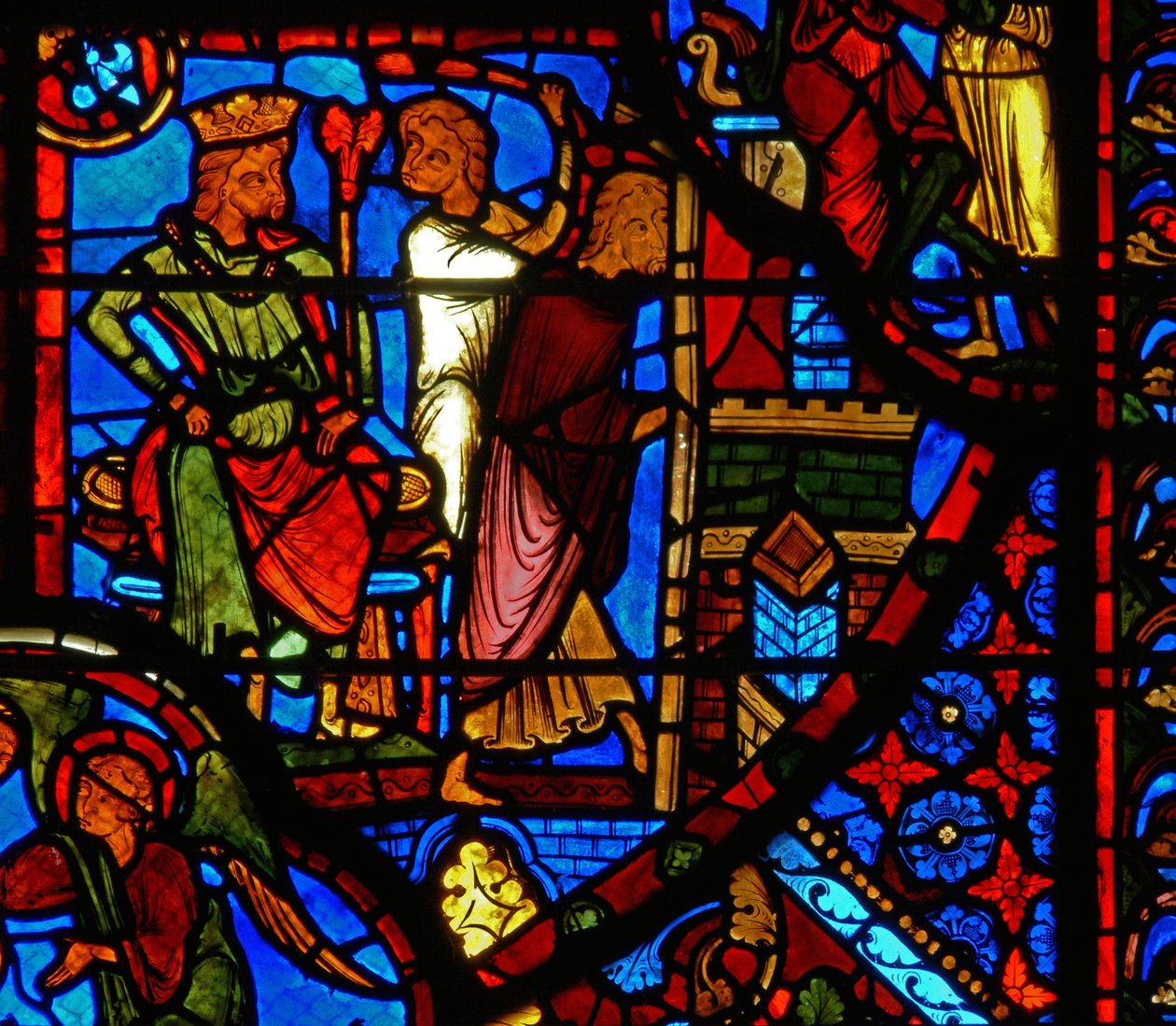 Fenster mit einer Szene aus dem Leben des Hl. Thomas von French School