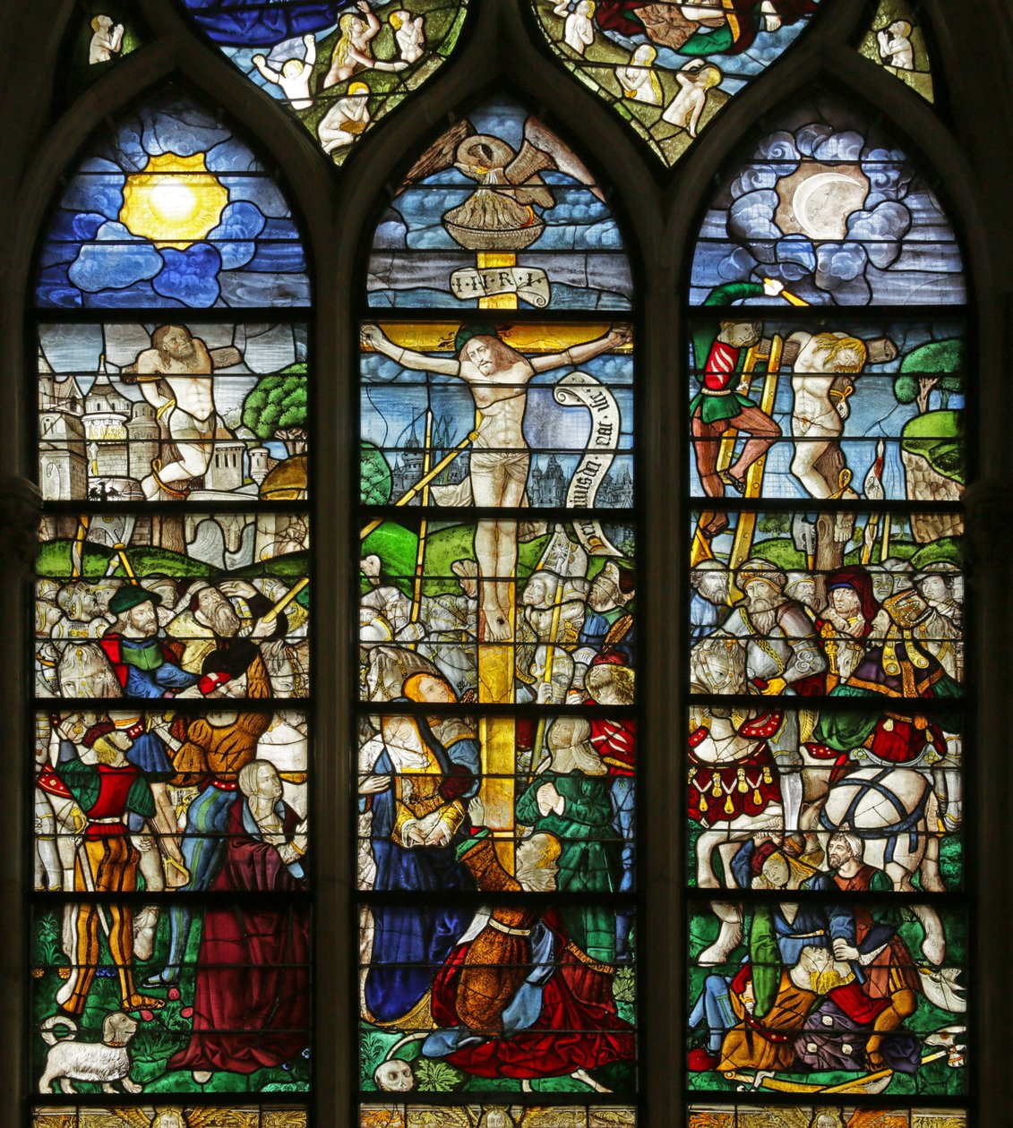 Fenster mit der Kreuzigung von French School