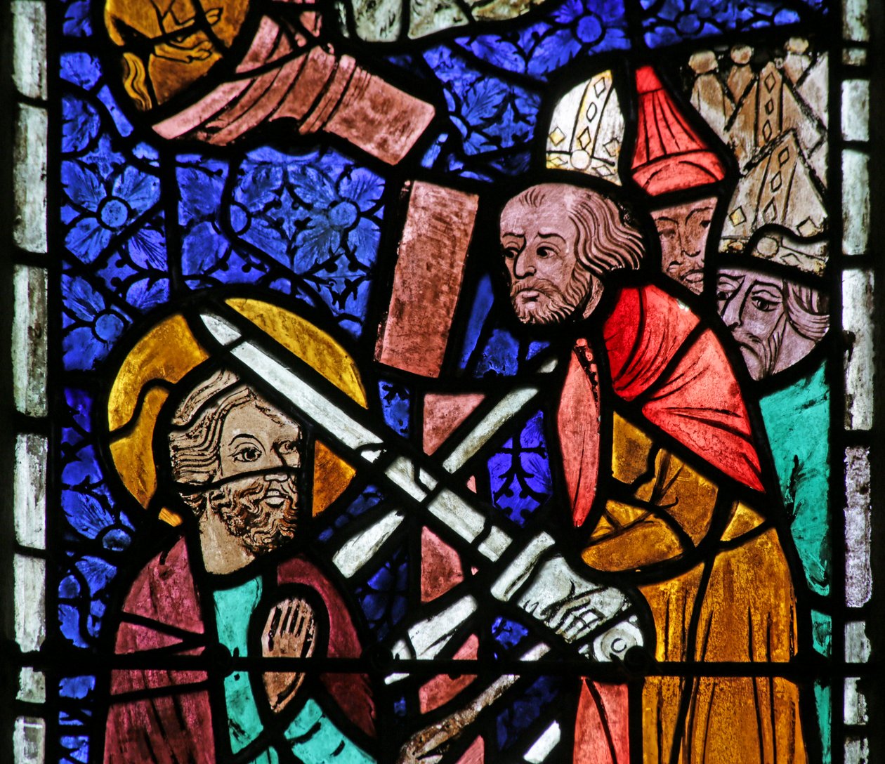 Fenster, das die Hinrichtung des heiligen Thomas darstellt von French School