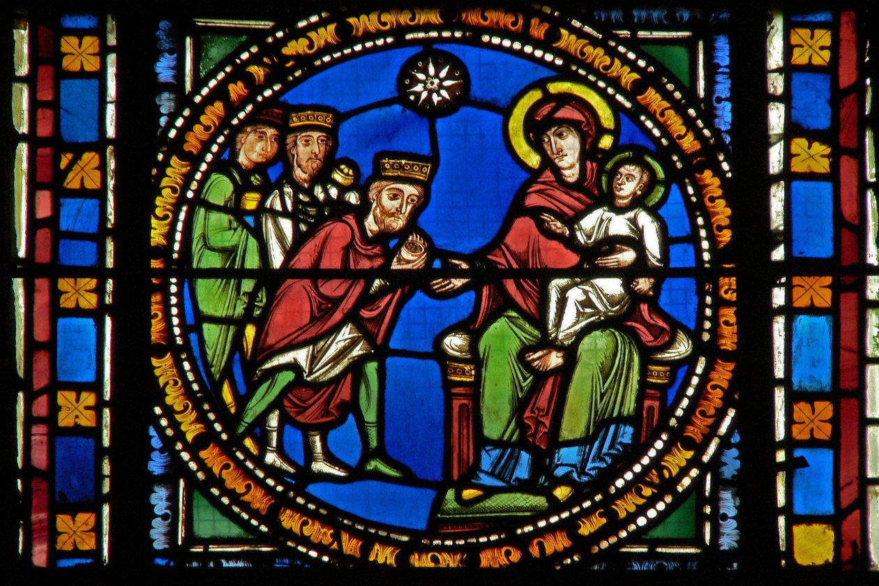 Fenster s2-C, die Anbetung der Heiligen Drei Könige von French School