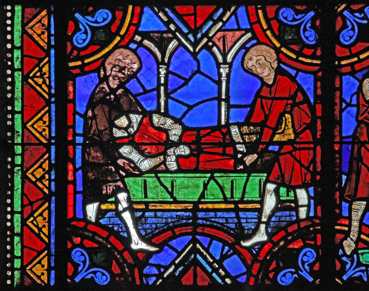 Fenster w06, Darstellung der Beerdigung des Heiligen Julian von Brioude von French School