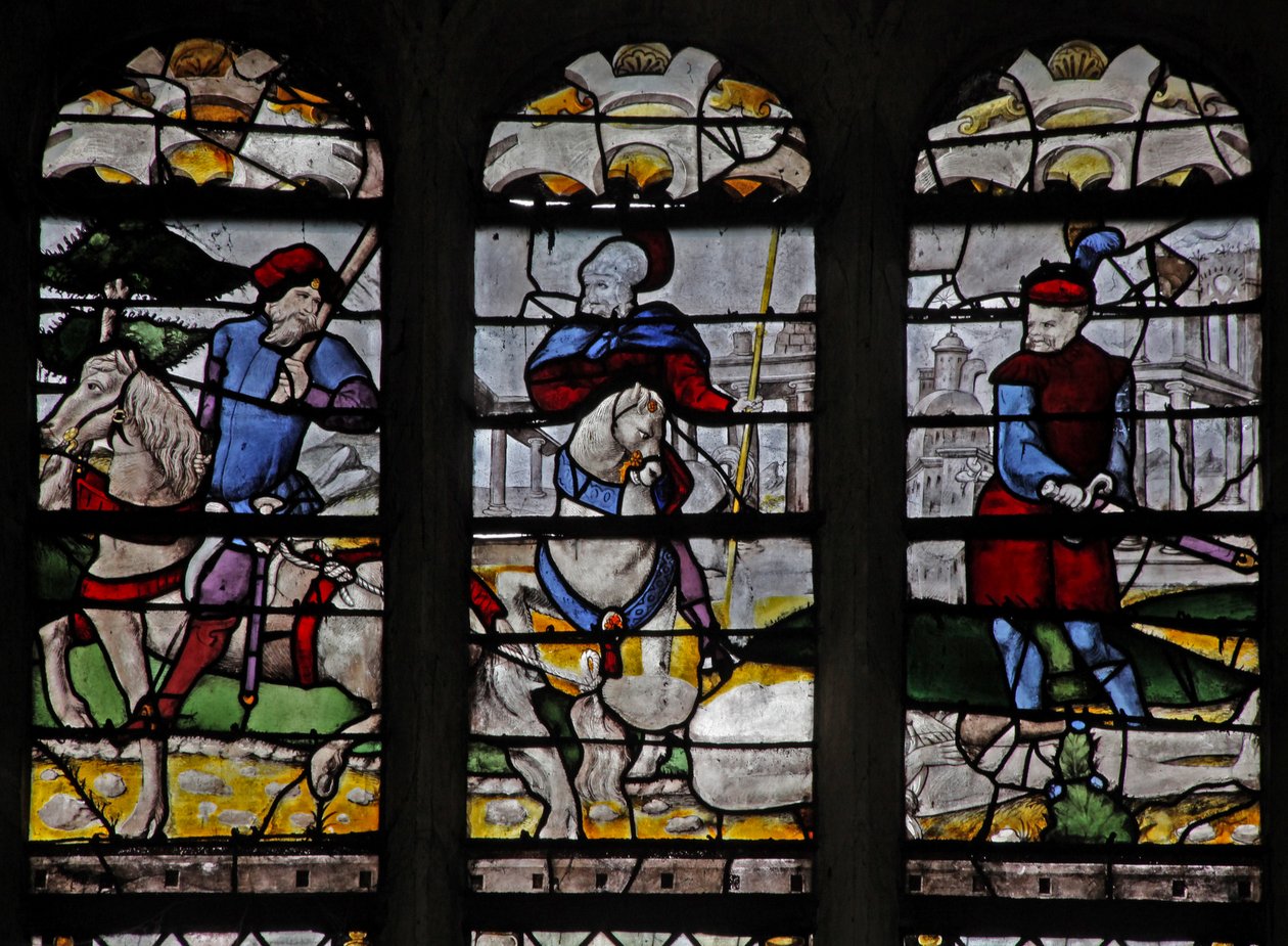 Fenster w111, das das Martyrium eines Heiligen darstellt von French School