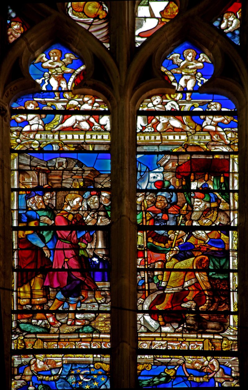 Fenster w119, Joseph vor dem Pharao von French School