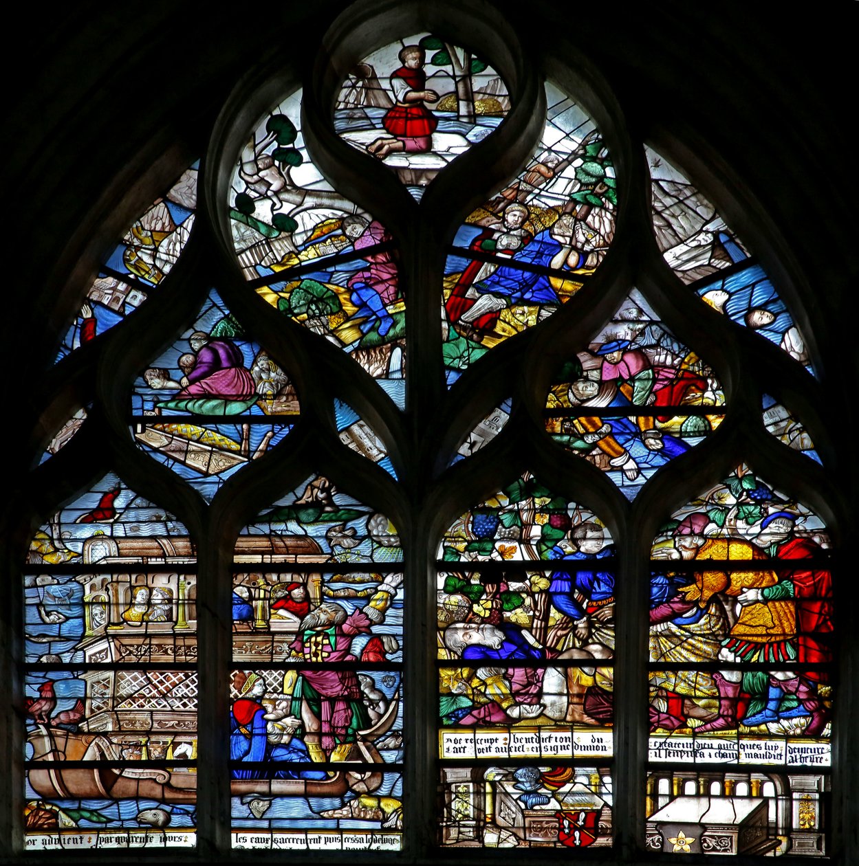 Fenster w124, Arche Noah und Noahs Trunkenheit von French School