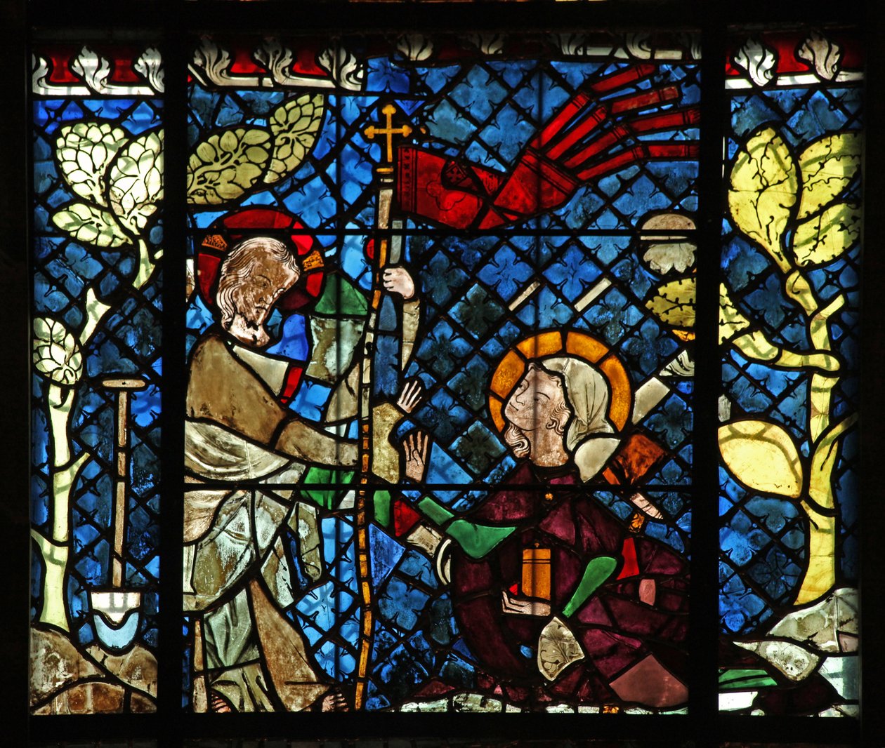 Fenster w14, eine Auferstehungsszene darstellend: Noli Me Tangere von French School
