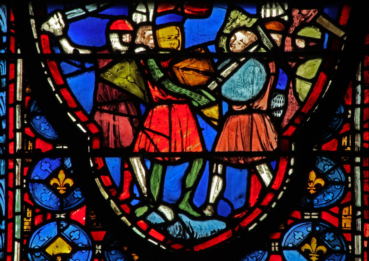 Fenster w15 Heilige Reliquien: Heraklius kämpft gegen den Sohn von Krösus von French School