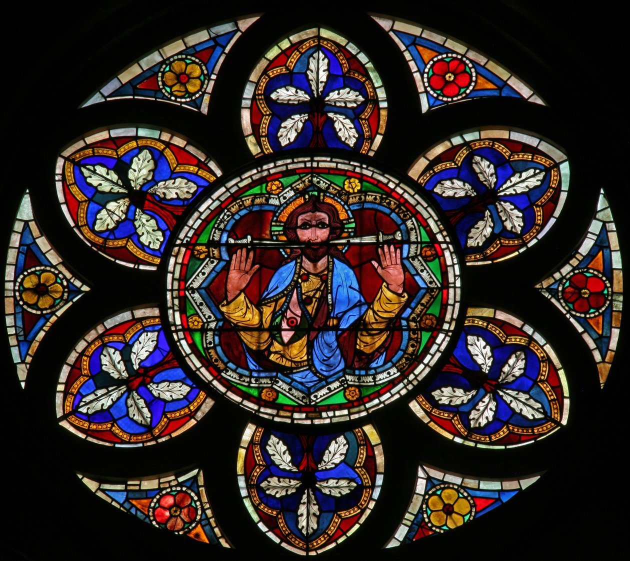 Fenster w205 mit Christus des Jüngsten Gerichts von French School