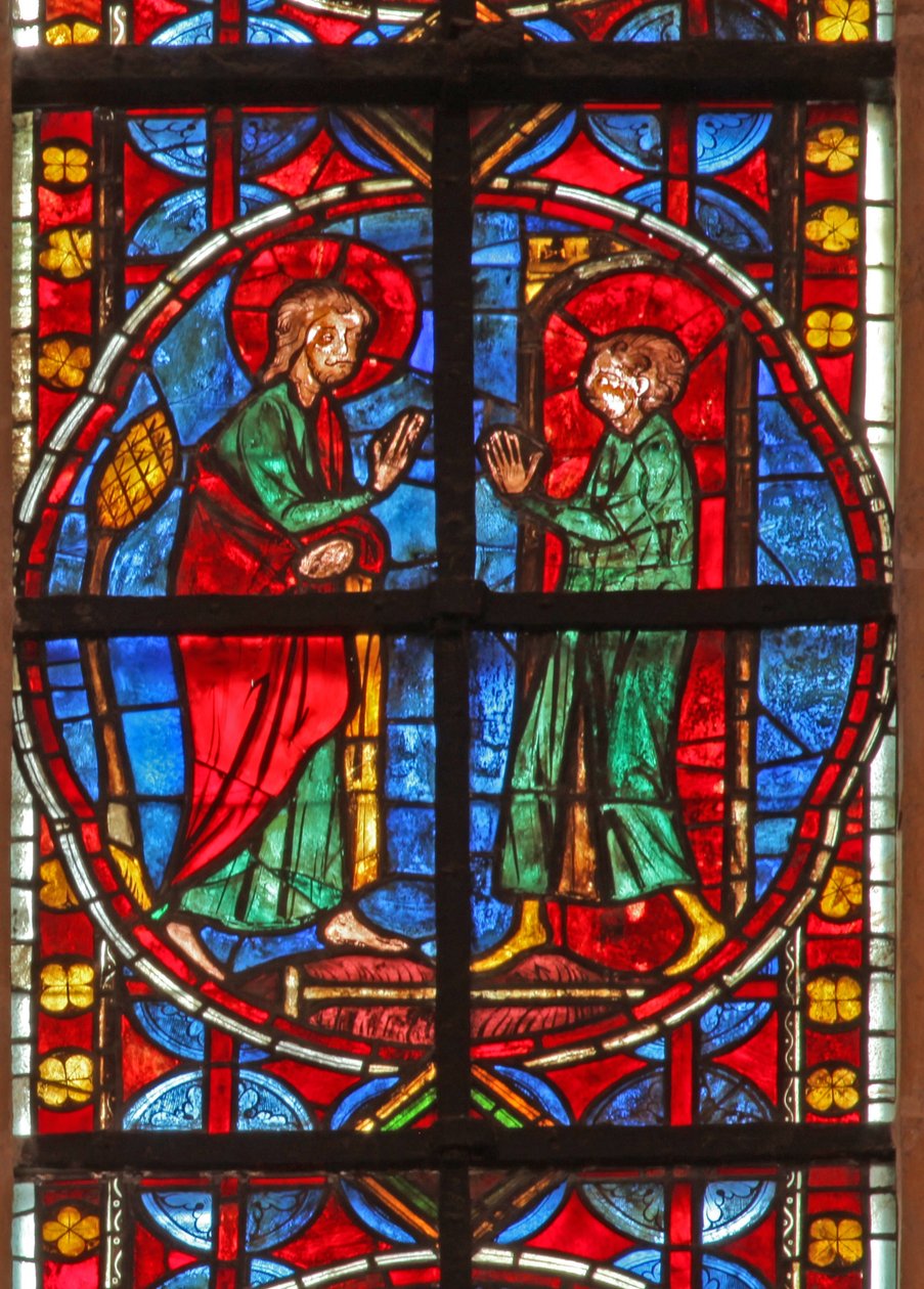 Fenster w210 zeigt St. Jakobus und der Magier Hermogenes Lehrling Philetus von French School