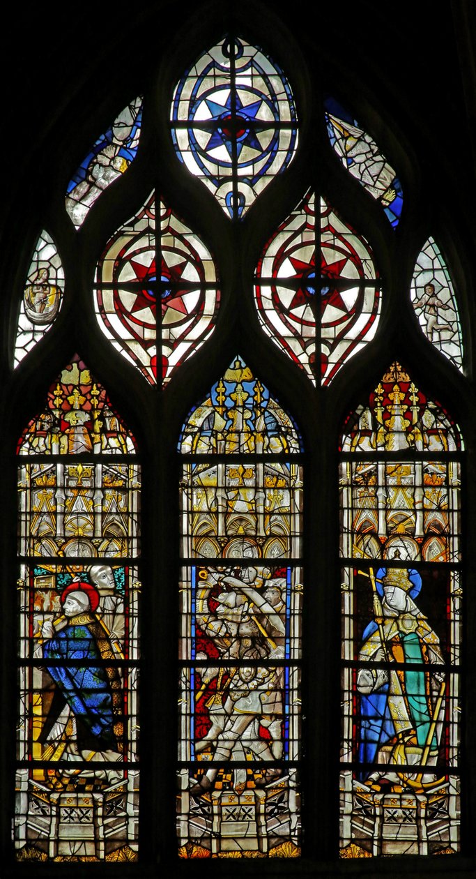 Fenster w214, St. Clemens (R) und der Tod des St. Thomas Becket von French School