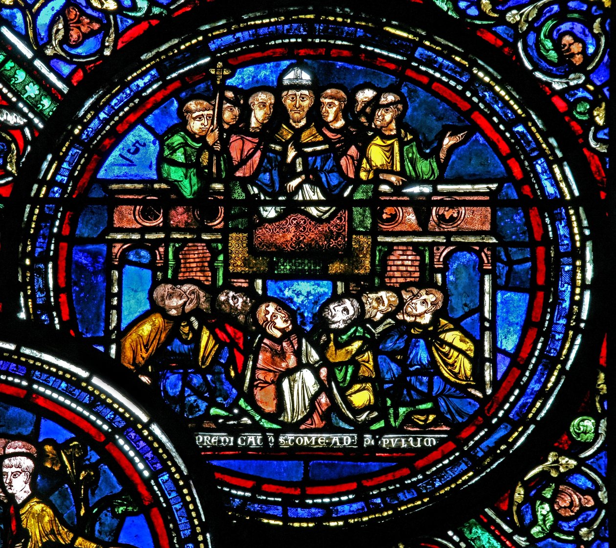 Fenster w23, Darstellung des Heiligen Thomas Becket, der predigt von French School