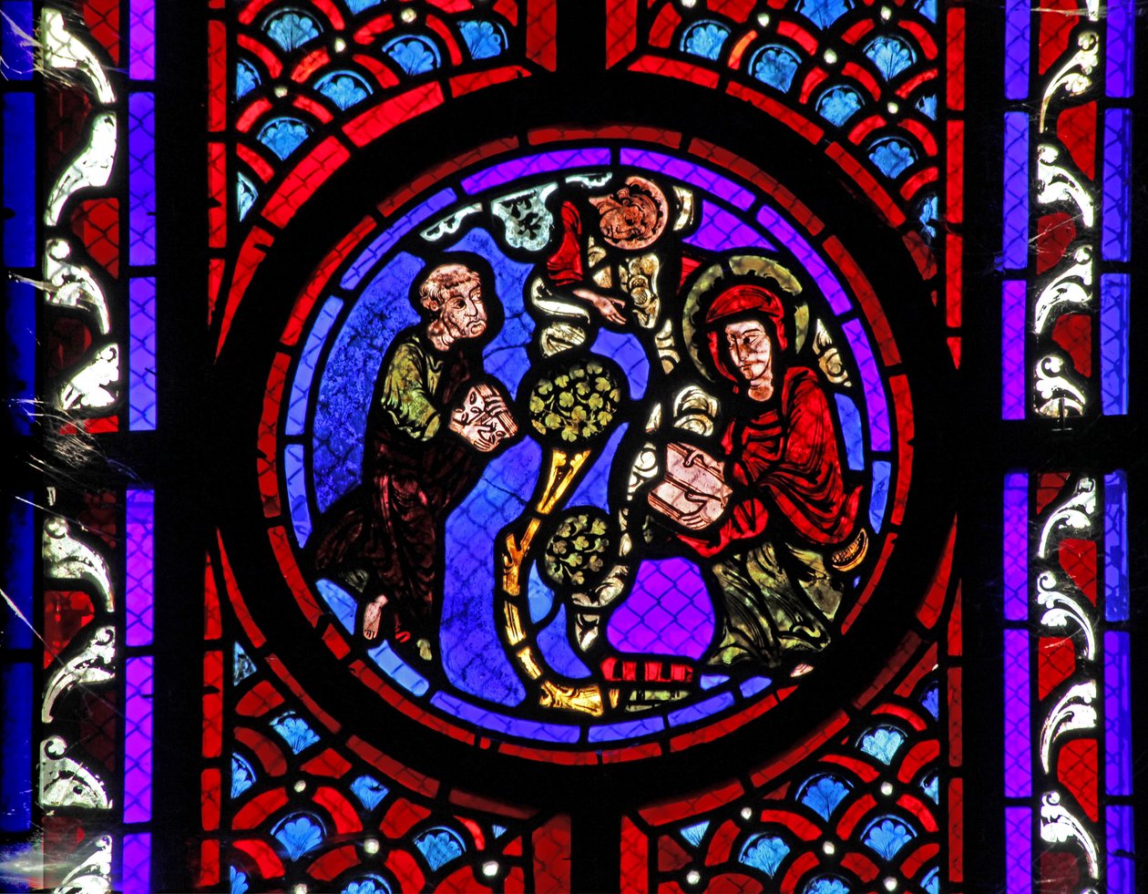 Fenster w2 zeigt eine Szene aus dem Leben der hl. Maria Magdalena - die Heilige in der Provence von French School