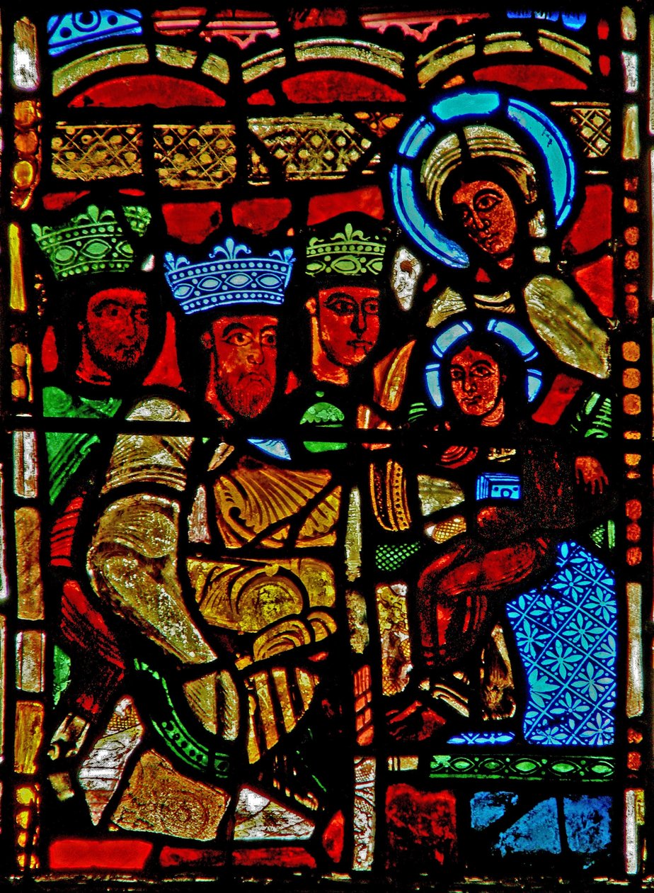 Fenster w34 mit der Anbetung der Heiligen Drei Könige von French School