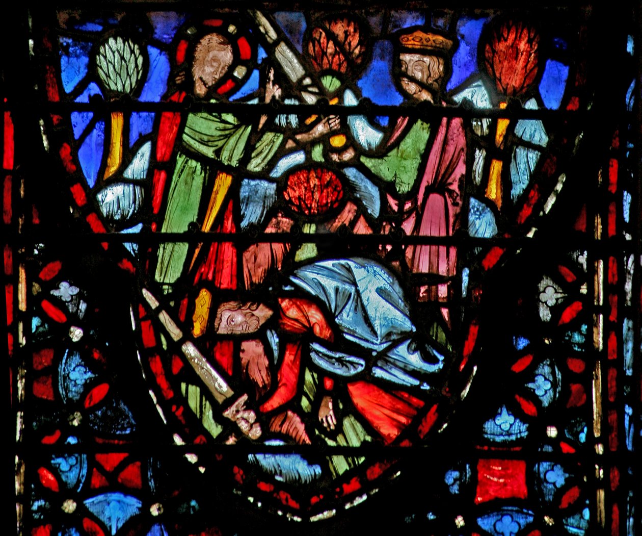 Gottes Soldat erscheint Josua, der zu Boden fällt. Josua V 13-16 von French School