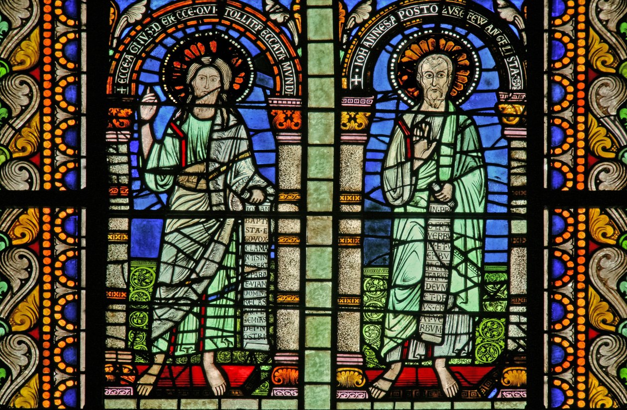 Fenster w5 mit St. Johannes und St. Johannes dem Täufer von French School