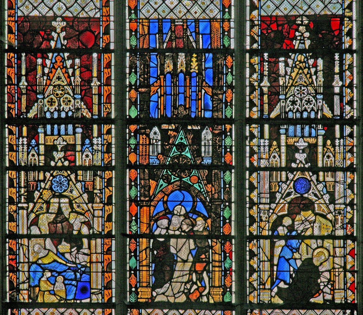 Fenster w5 mit Szenen aus dem Leben von Johannes dem Täufer von French School
