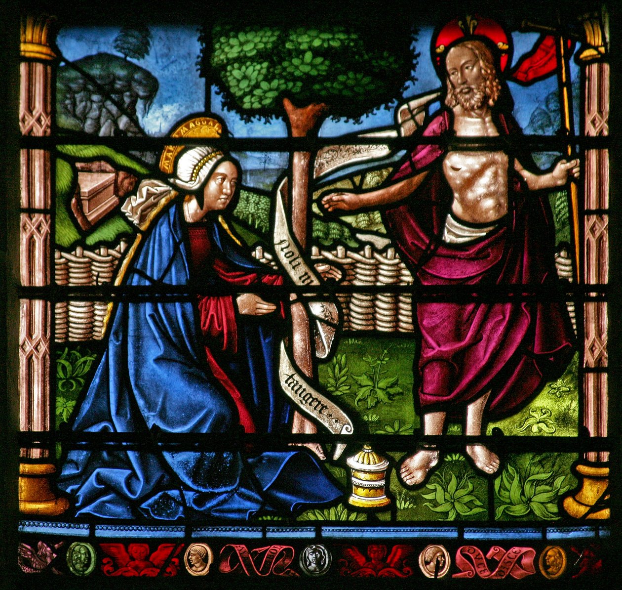 Fenster w6, Darstellung einer Auferstehungsszene: Noli Me Tangere von French School