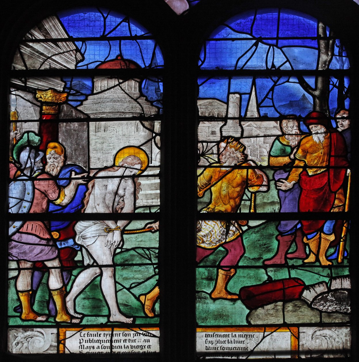 Fenster w7, Szene aus dem Leben der Heiligen Barbara von French School