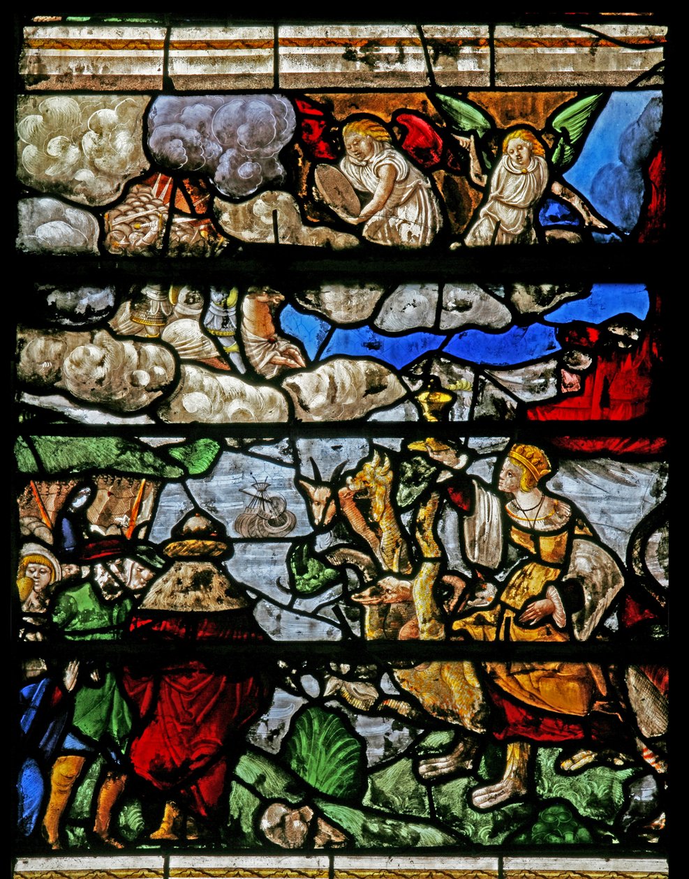 Fenster w9 mit einer Szene aus dem Buch der Offenbarung des Johannes von French School