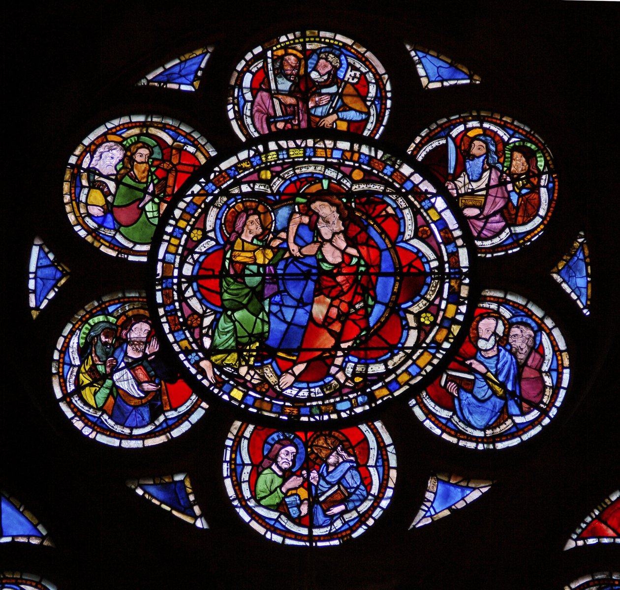Fenster w9 mit dem zweifelnden St. Thomas von French School