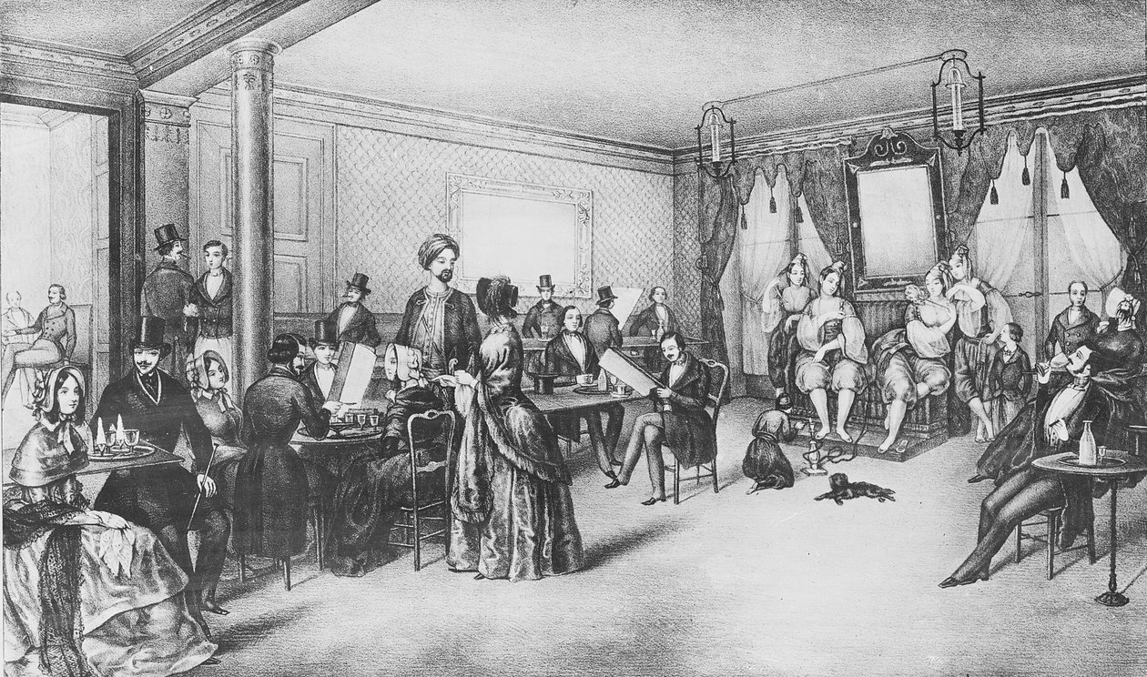 Frauen von Algier in einem Pariser Café, ca. 1860 von French School