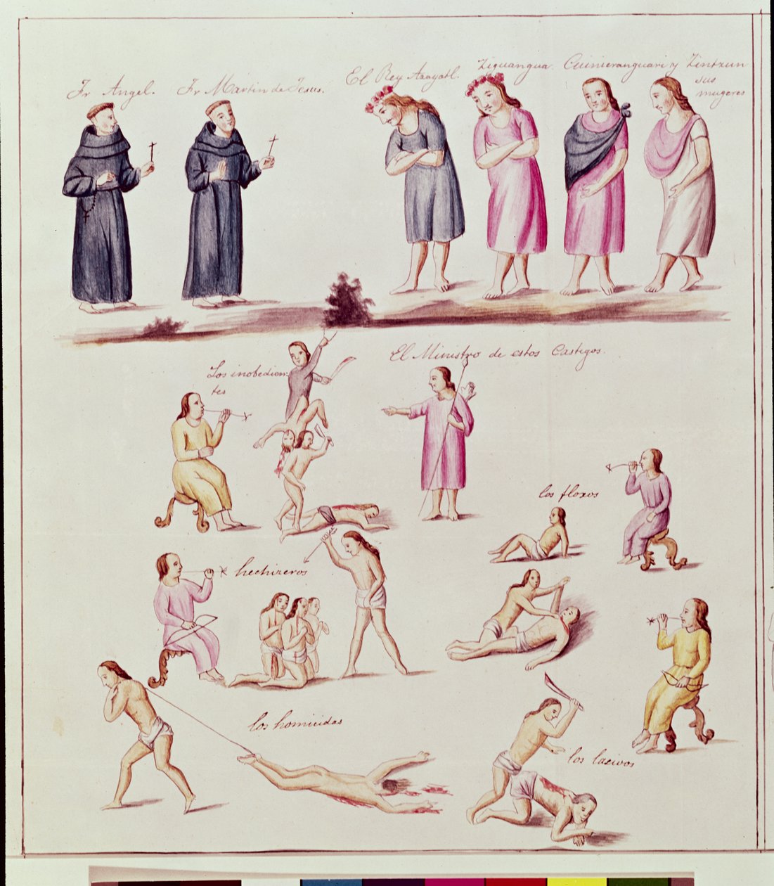 Ureinwohner auf dem Weg zur Bekehrung durch die spanischen Mönche von Friar Pablo (after) Beaumont