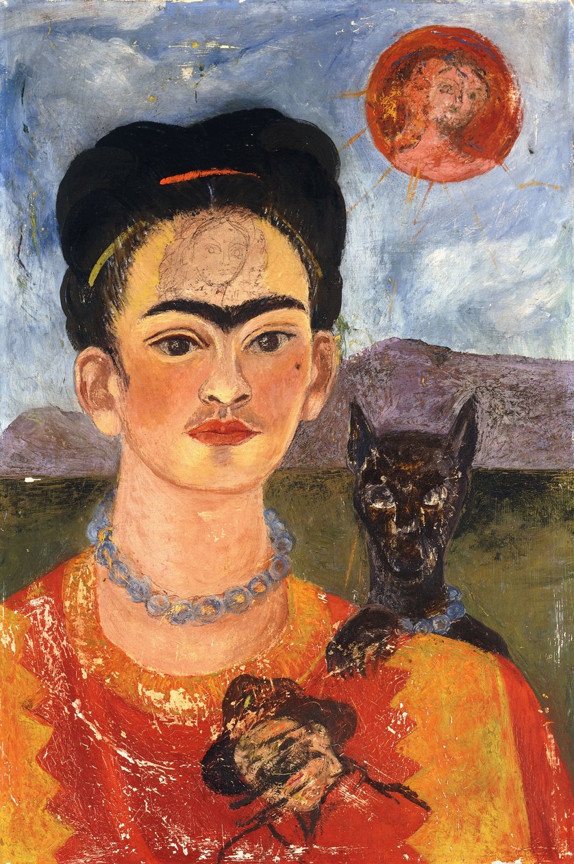 Selbstporträt mit Diego auf meiner Brust, ca. 1953-54 von Frida Kahlo