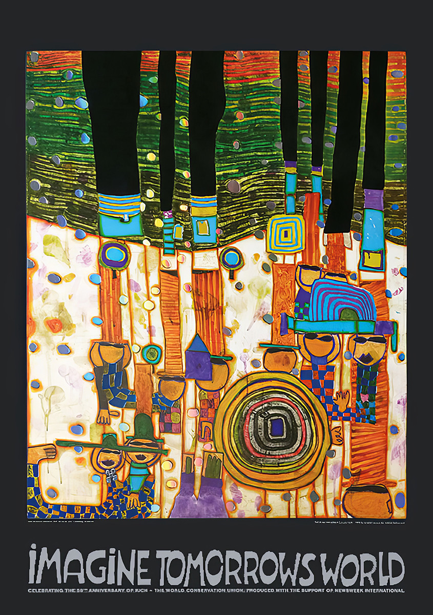 Stell dir die Welt von morgen vor (orange Version) von Friedensreich Hundertwasser